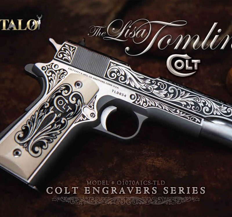 Colt Firearms Series 70 Lisa Tomlin 1911 Stainless / Engraved .45 ACP 5" 8-Round